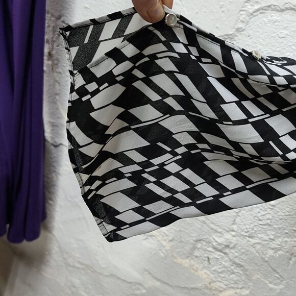 Cato lg slve button up  blk&white blouse - Picture 10 of 15